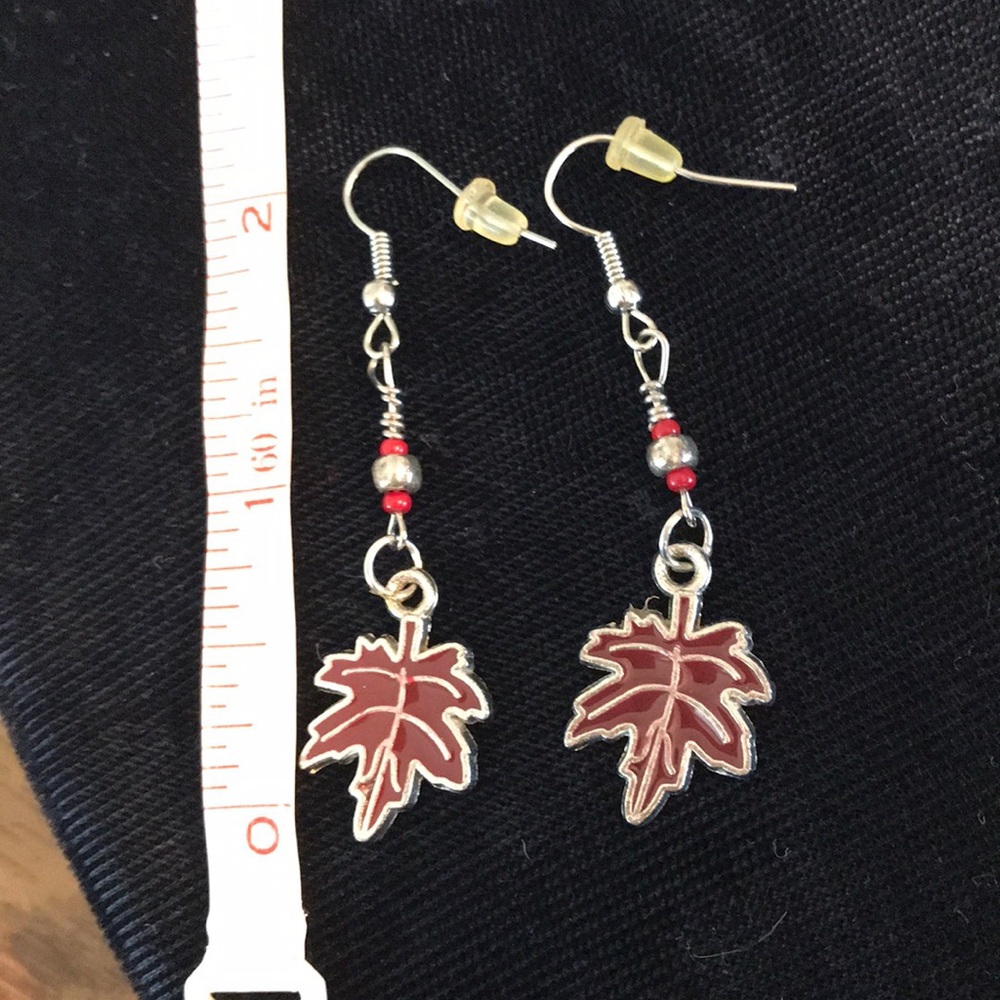 Handmade leaf earrings